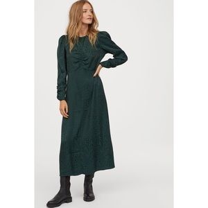 DARK GREEN/LEOPARD PRINT H&M DRESS